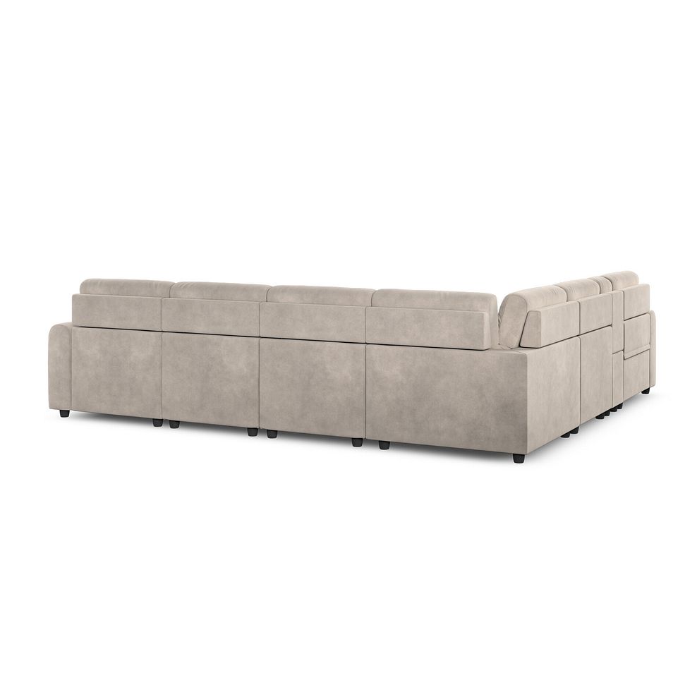 Santorini Modular 6 Seater Power Chaise Right Hand Corner Sofa and Power Headrests in Nomad Sahara Fabric  - GROUP 19 6