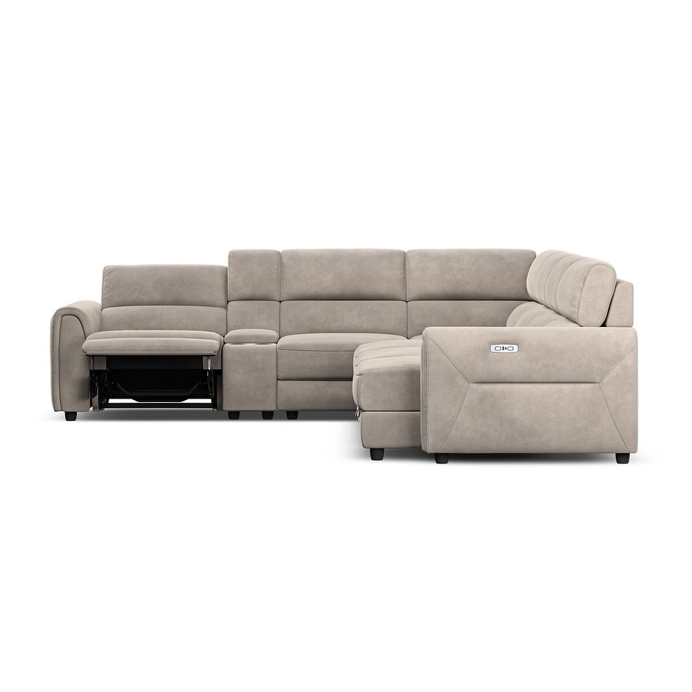 Santorini Modular 6 Seater Power Chaise Right Hand Corner Sofa and Power Headrests in Nomad Sahara Fabric  - GROUP 19 7