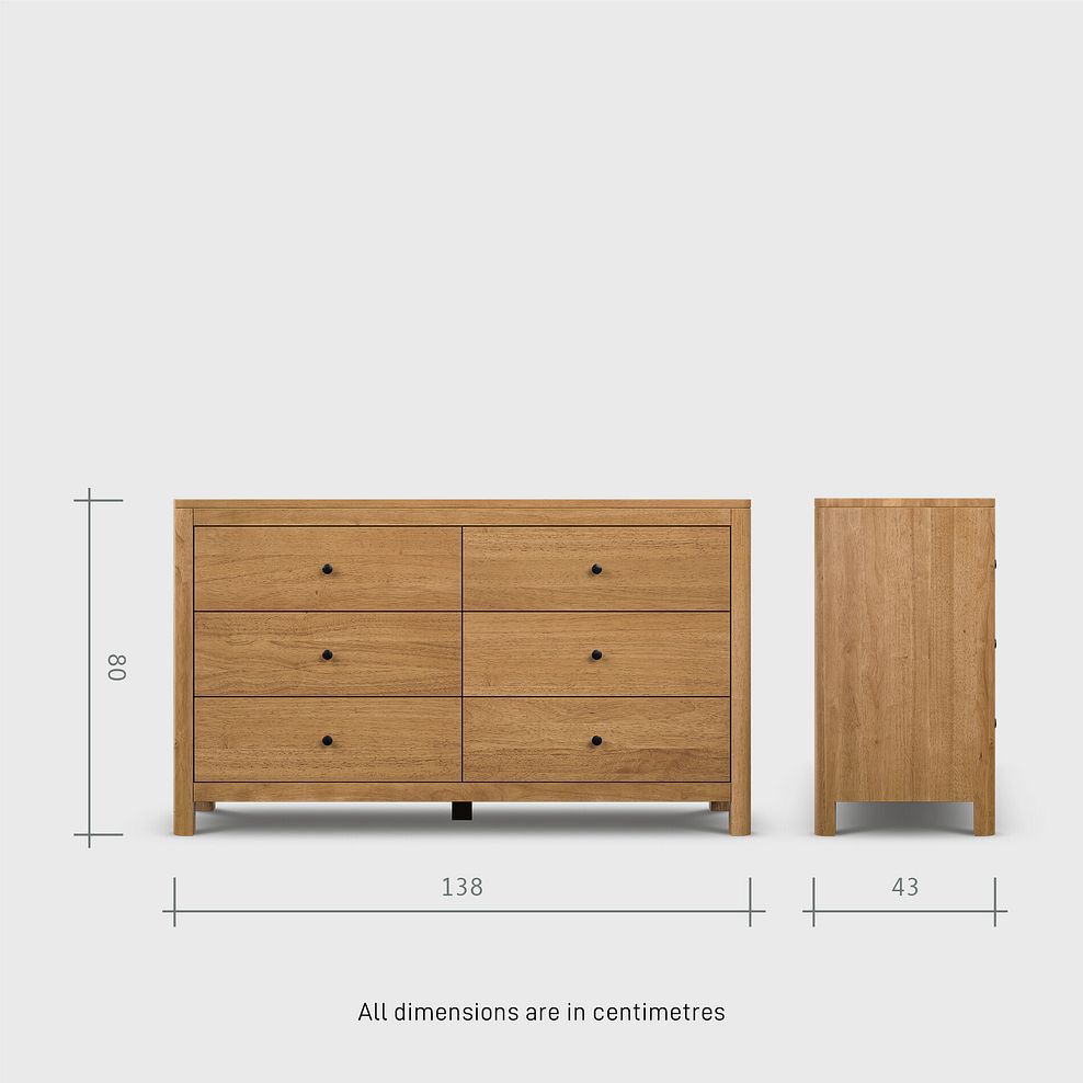 Savannah Solid Heveawood 6 Drawer Chest 10