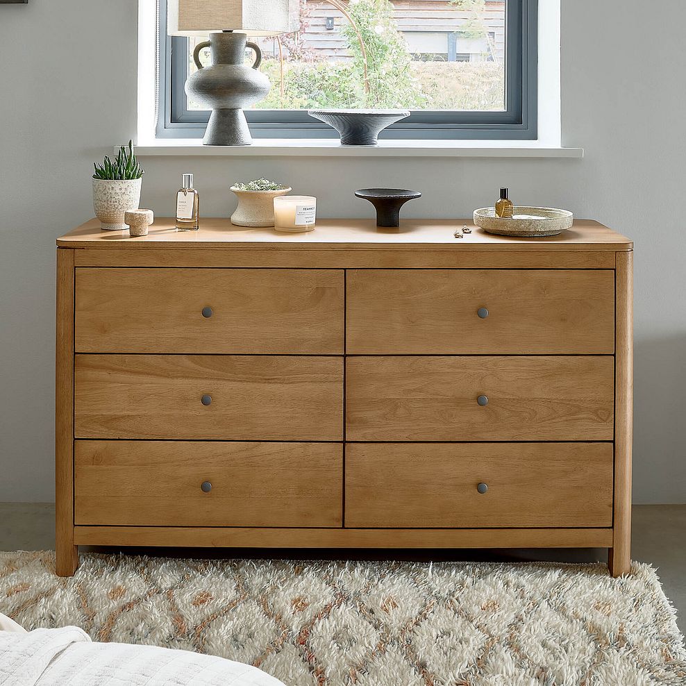 Savannah Solid Heveawood 6 Drawer Chest 2