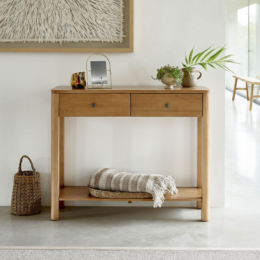 Savannah Solid Heveawood Console Table 2