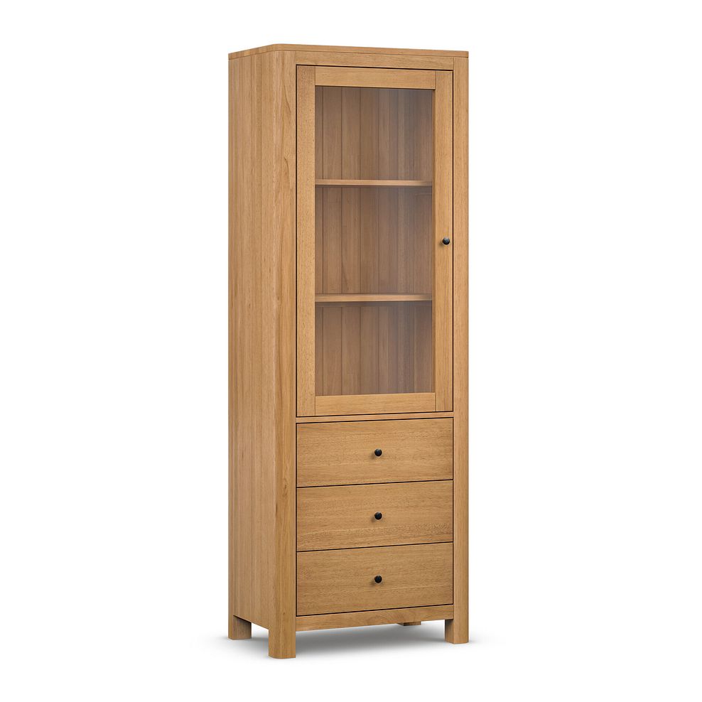 Savannah Solid Heveawood Display Cabinet 1