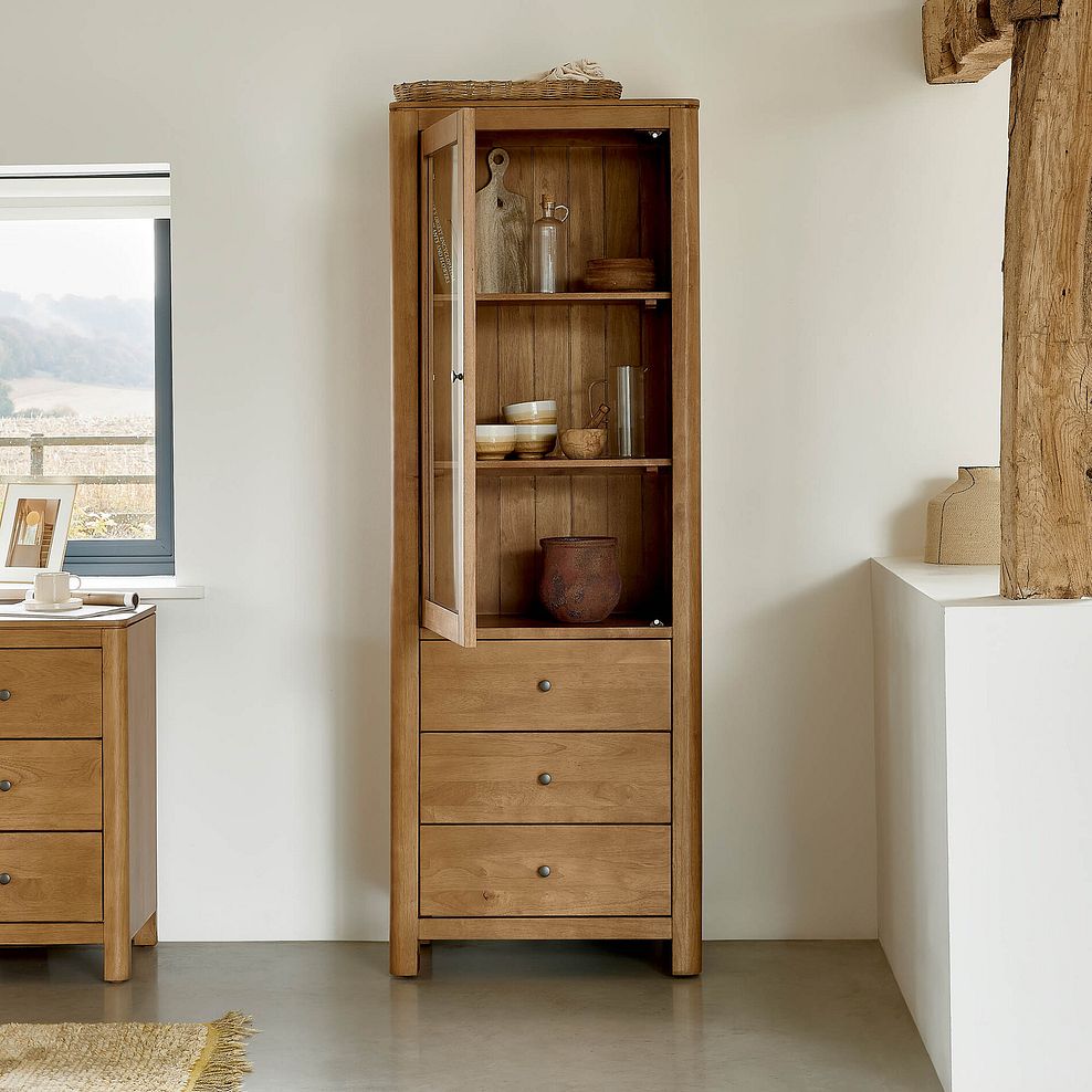 Savannah Solid Heveawood Display Cabinet 4