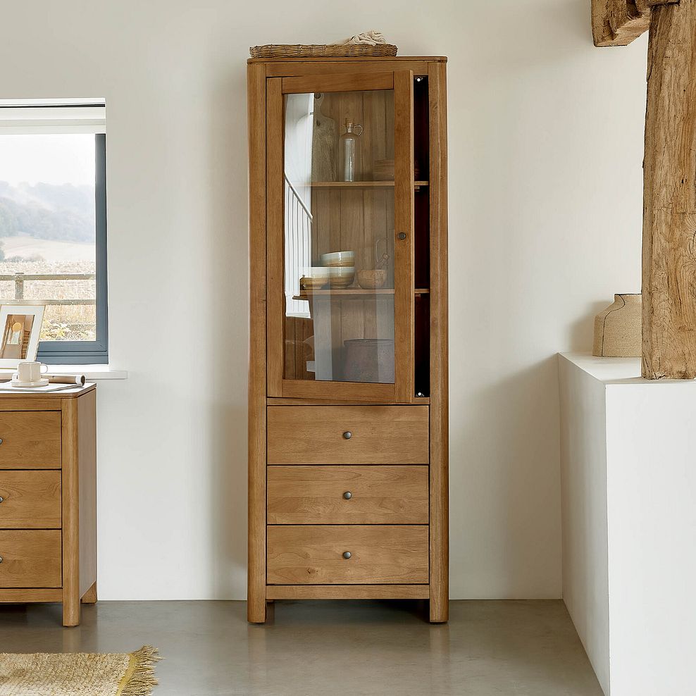 Savannah Solid Heveawood Display Cabinet 3