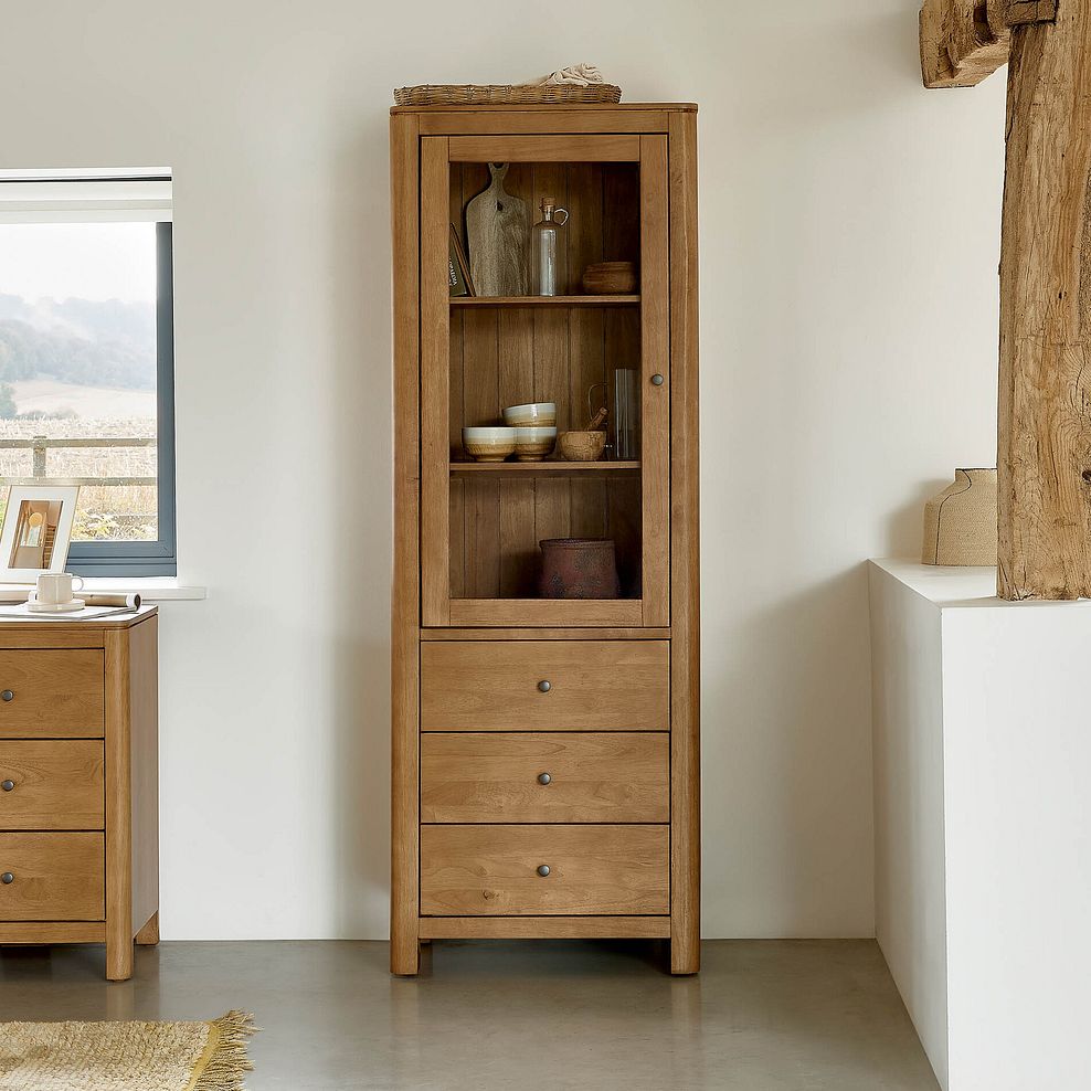 Savannah Solid Heveawood Display Cabinet 2