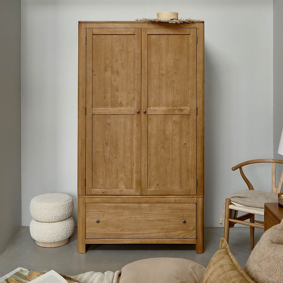 Savannah Solid Heveawood Double Wardrobe 3