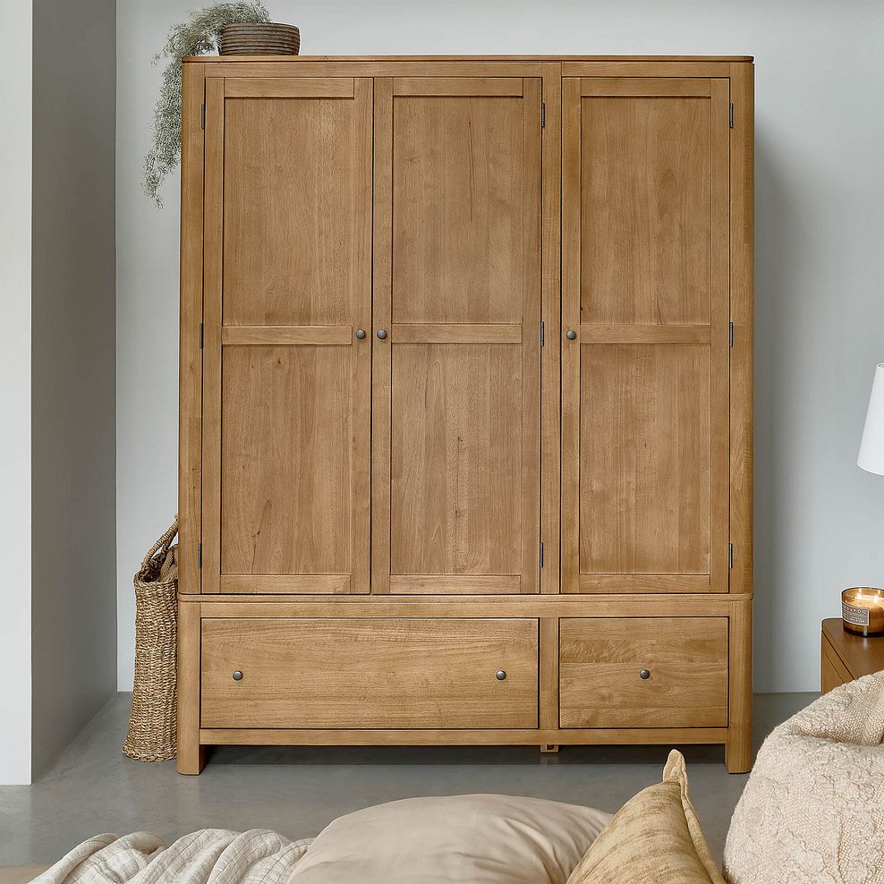 Savannah Solid Heveawood Triple Wardrobe 3