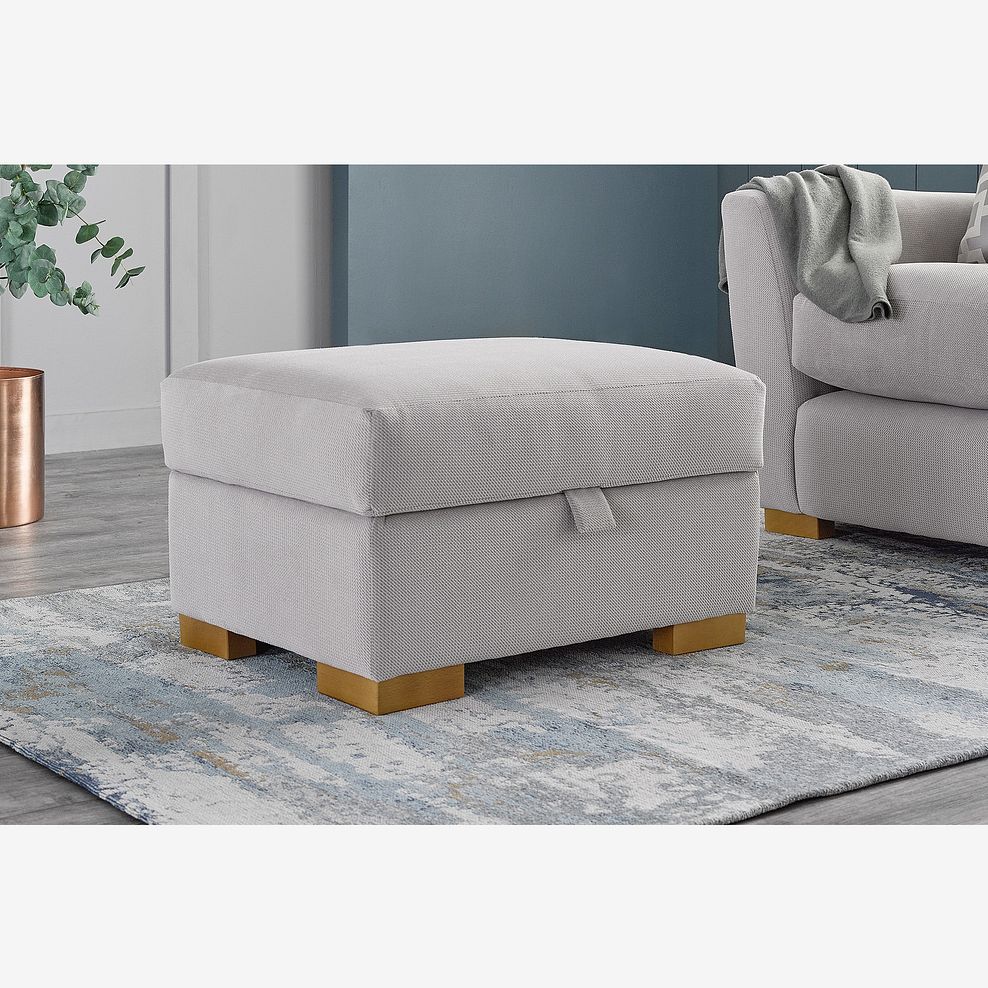 Seattle Storage Footstool in Grey fabric 1