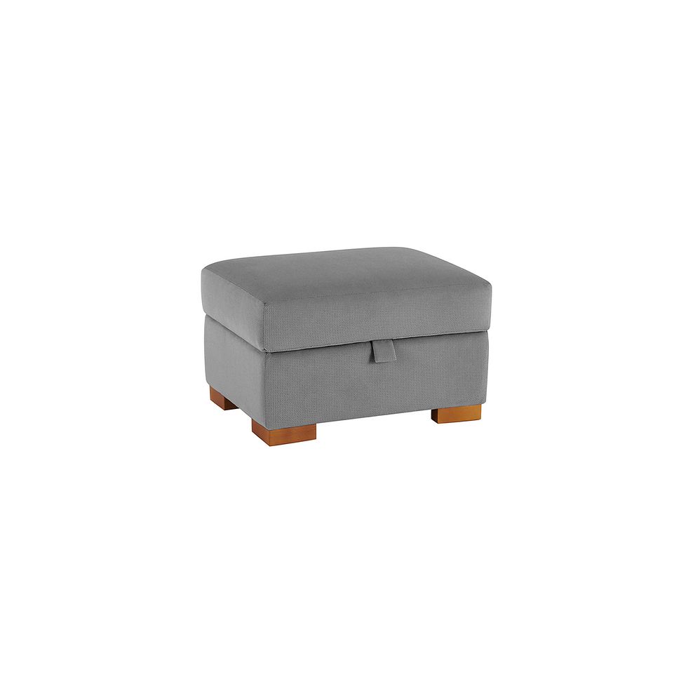 Seattle Storage Footstool in Grey fabric Thumbnail 2