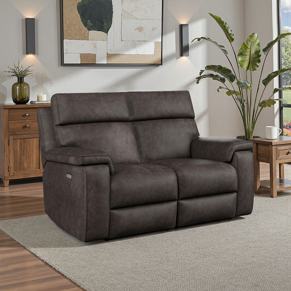 Selby 2 Seater Power Recliner Sofa in Pilgrim Pewter Fabric 1