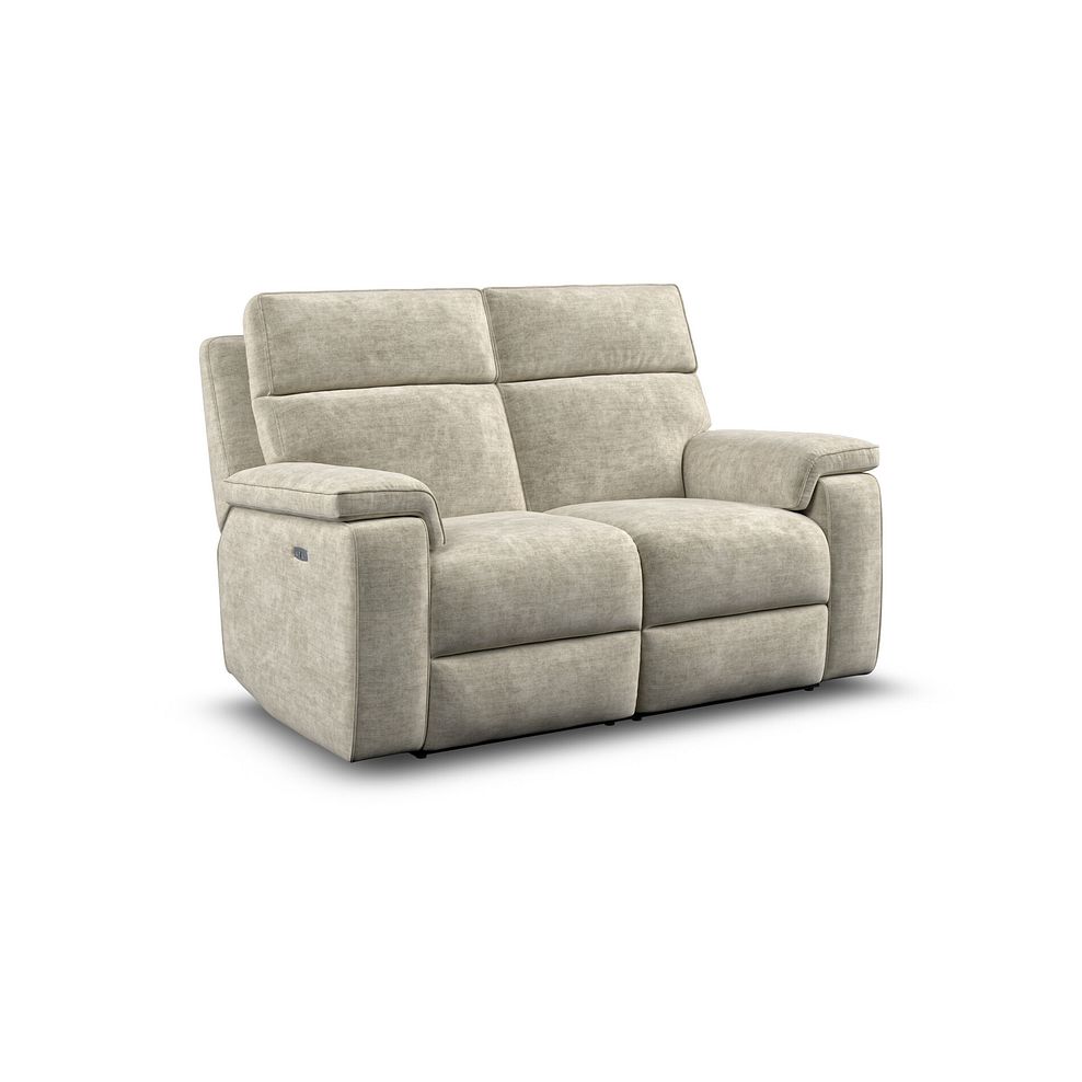 Selby 2 Seater Power Recliner Sofa in Plush Beige Fabric 3