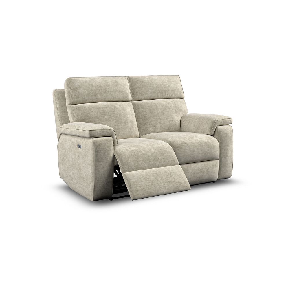 Selby 2 Seater Power Recliner Sofa in Plush Beige Fabric 4