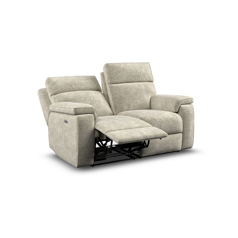 Selby 2 Seater Power Recliner Sofa in Plush Beige Fabric 5