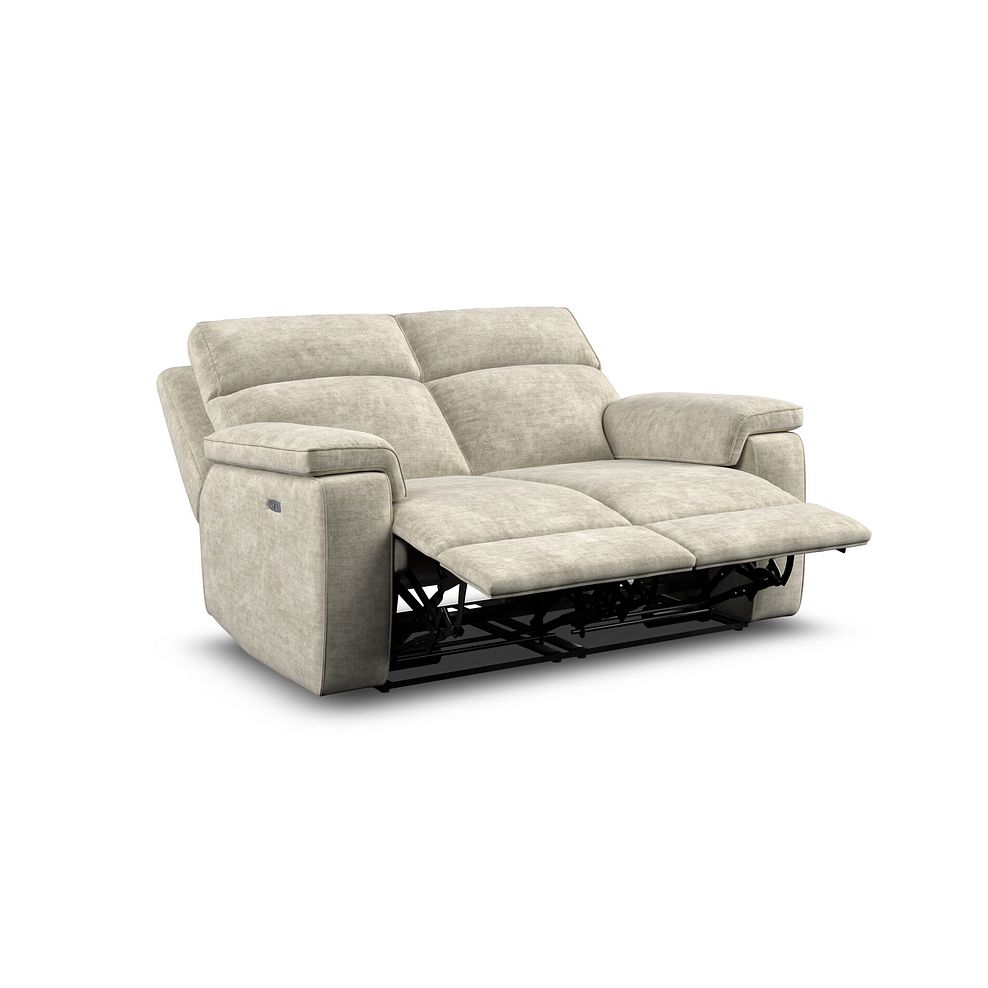 Selby 2 Seater Power Recliner Sofa in Plush Beige Fabric 6