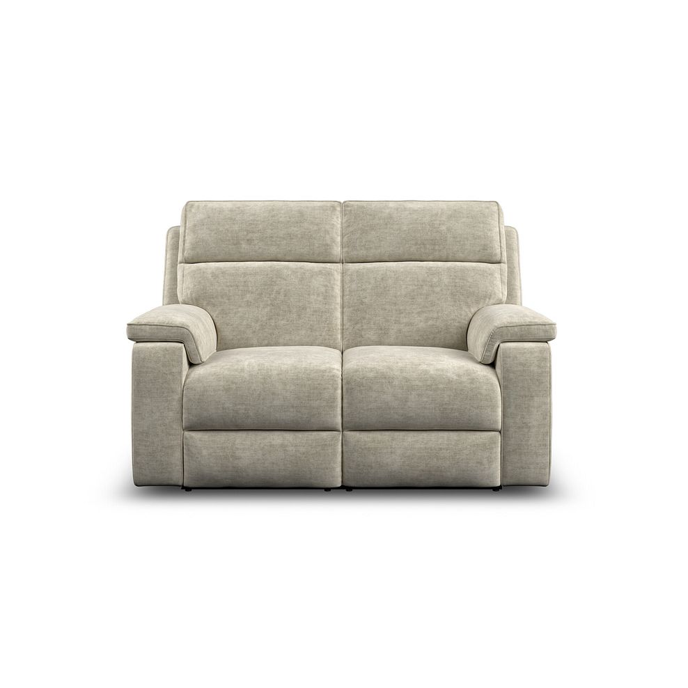 Selby 2 Seater Power Recliner Sofa in Plush Beige Fabric 7