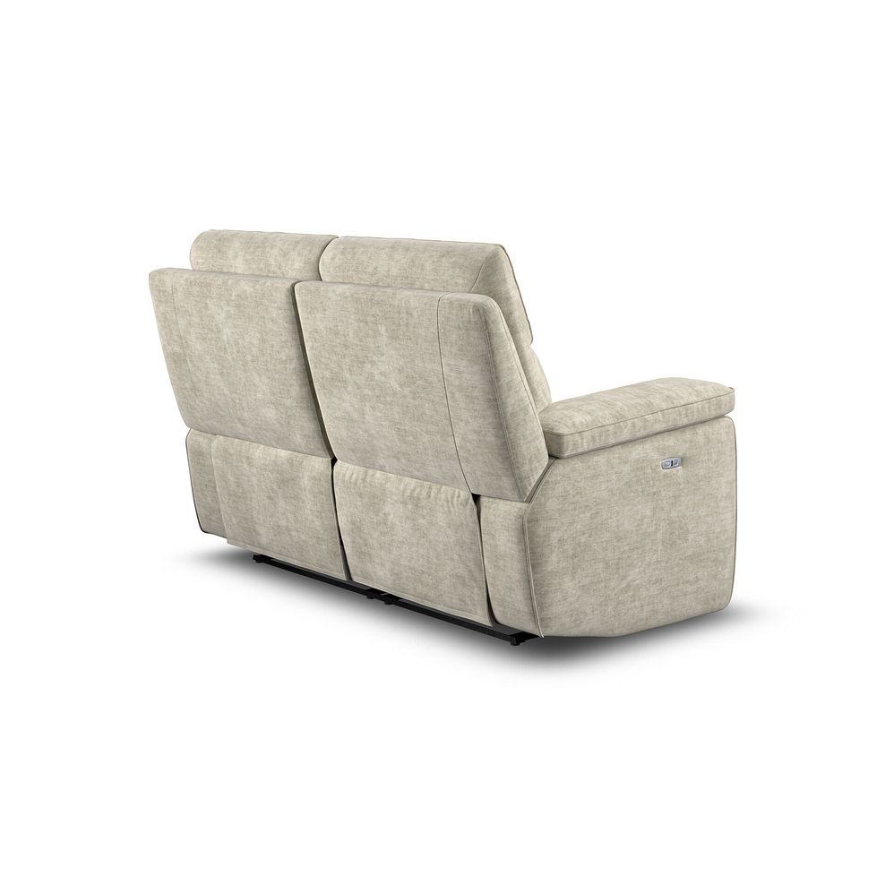 Selby 2 Seater Power Recliner Sofa in Plush Beige Fabric 8