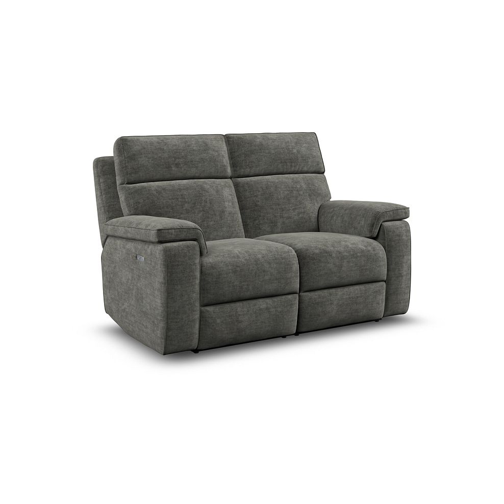 Selby 2 Seater Power Recliner Sofa in Plush Charcoal Fabric 1