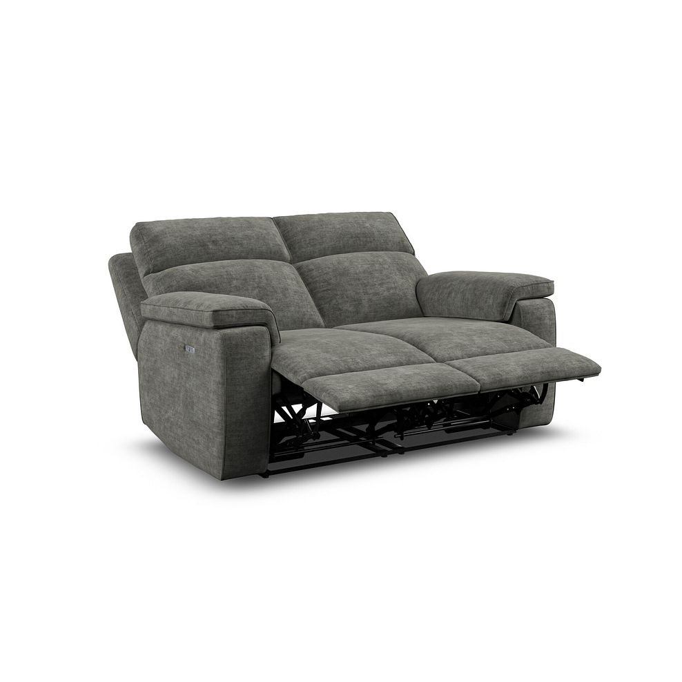 Selby 2 Seater Power Recliner Sofa in Plush Charcoal Fabric 4