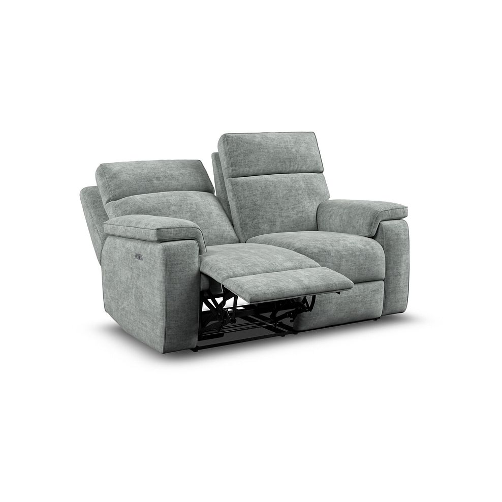 Selby 2 Seater Power Recliner Sofa in Plush Silver Fabric 3