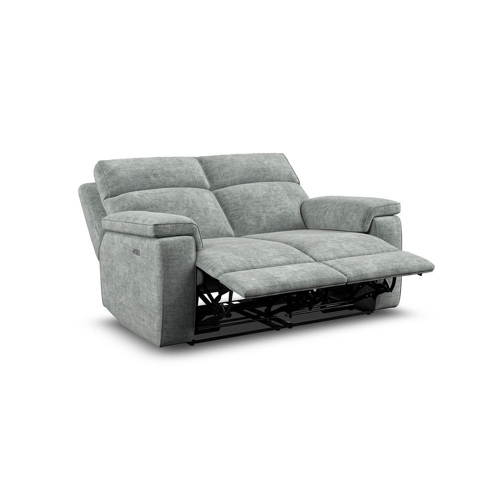 Selby 2 Seater Power Recliner Sofa in Plush Silver Fabric 4