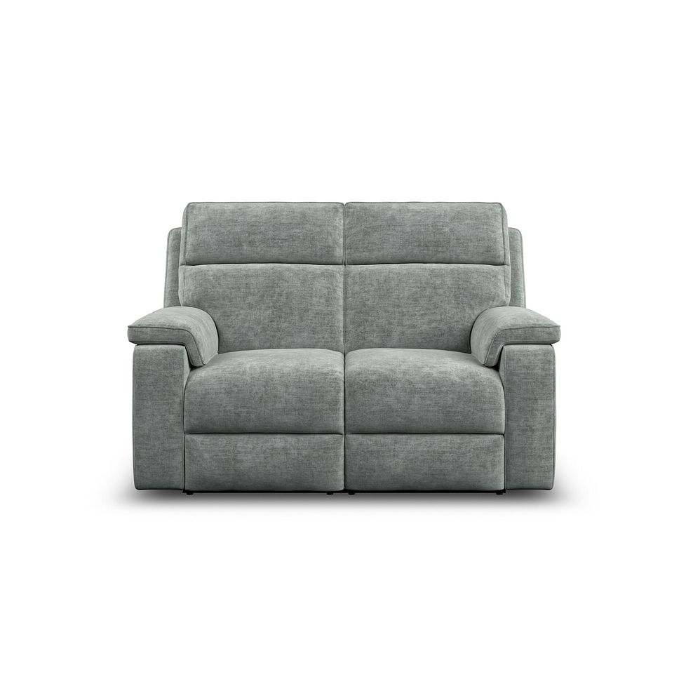 Selby 2 Seater Power Recliner Sofa in Plush Silver Fabric 5