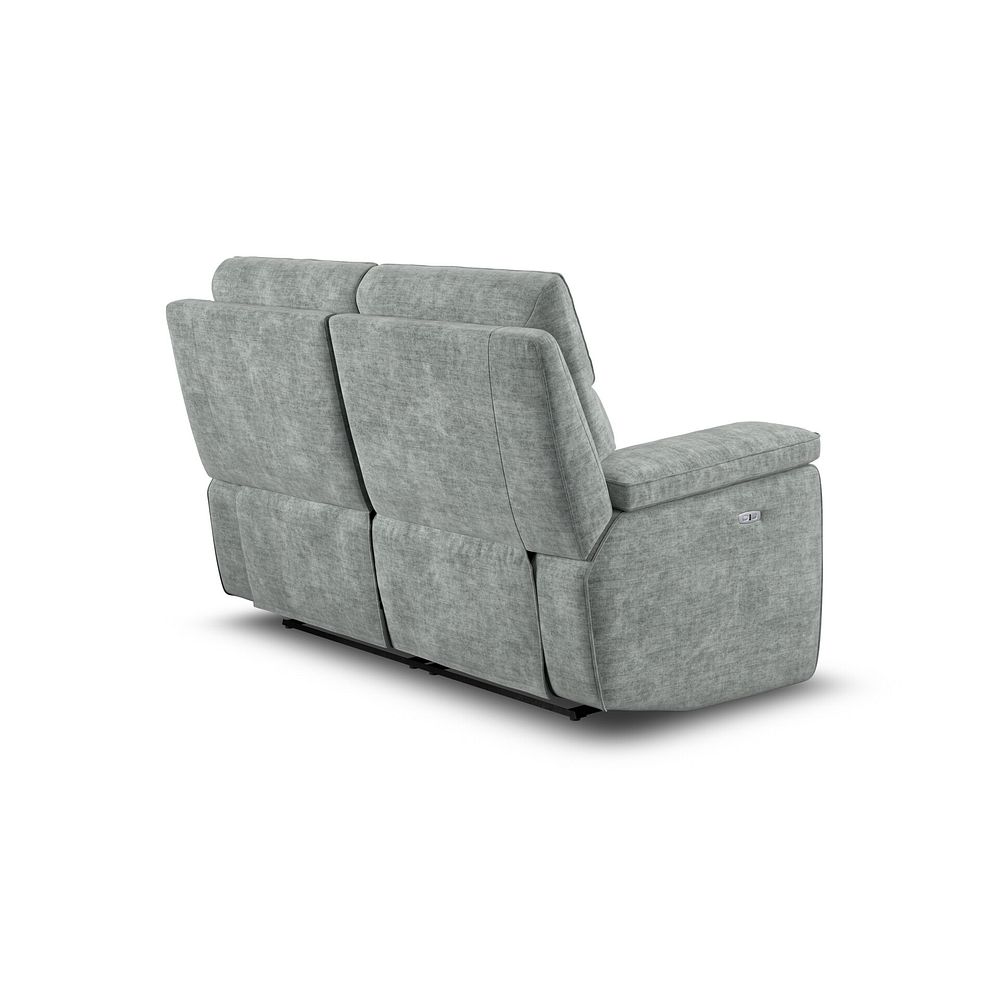 Selby 2 Seater Power Recliner Sofa in Plush Silver Fabric 6