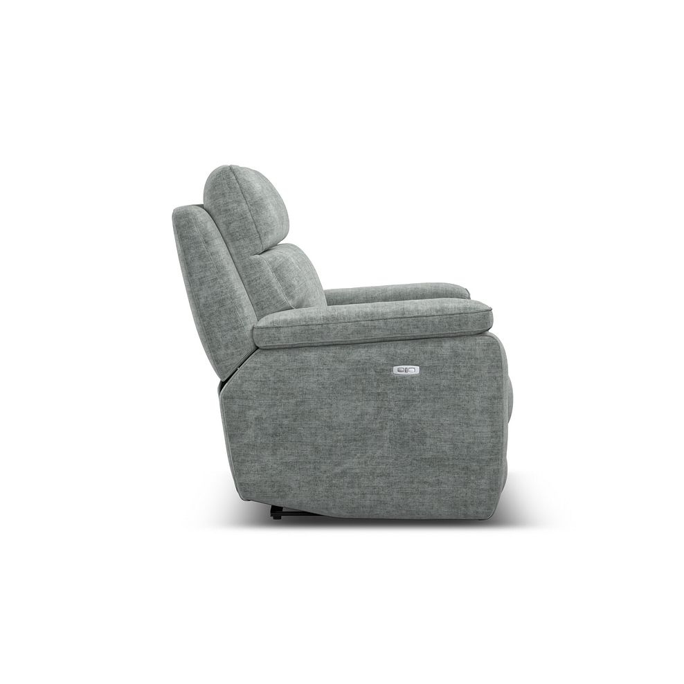 Selby 2 Seater Power Recliner Sofa in Plush Silver Fabric 7