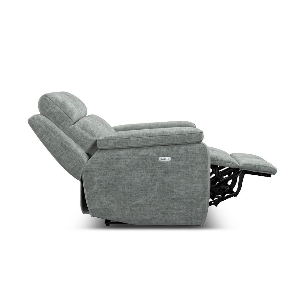 Selby 2 Seater Power Recliner Sofa in Plush Silver Fabric 8