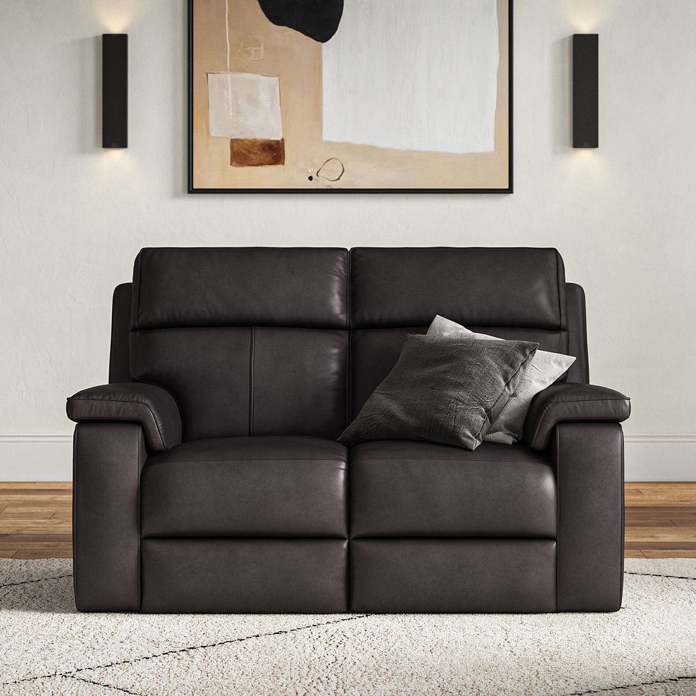 Selby 2 Seater Power Recliner Sofa in Virgo Black Leather 1