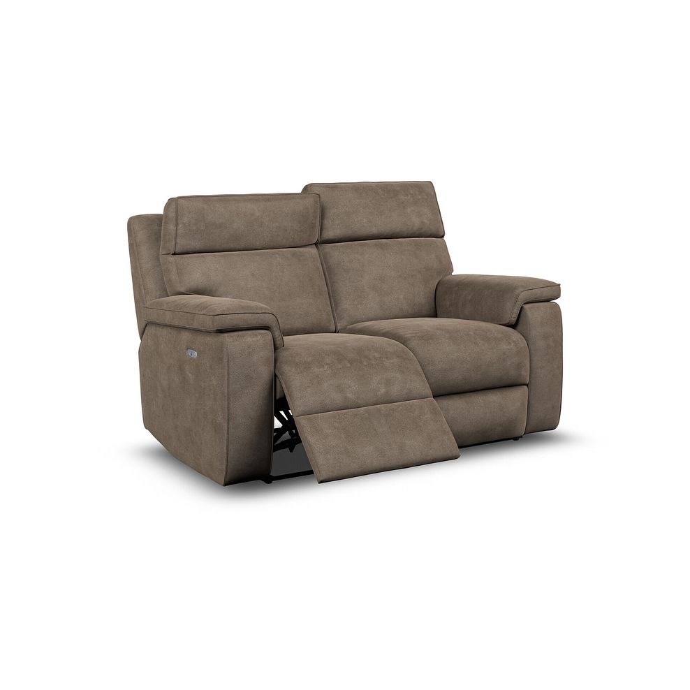 Selby 2 Seater Power Recliner Sofa with Power Headrest in Miller Earth Brown Fabric 3