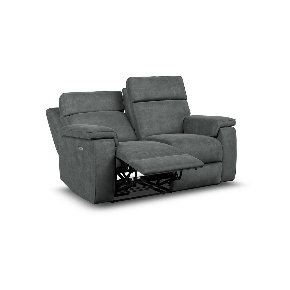 Selby 2 Seater Power Recliner Sofa with Power Headrest in Miller Grey Fabric 4