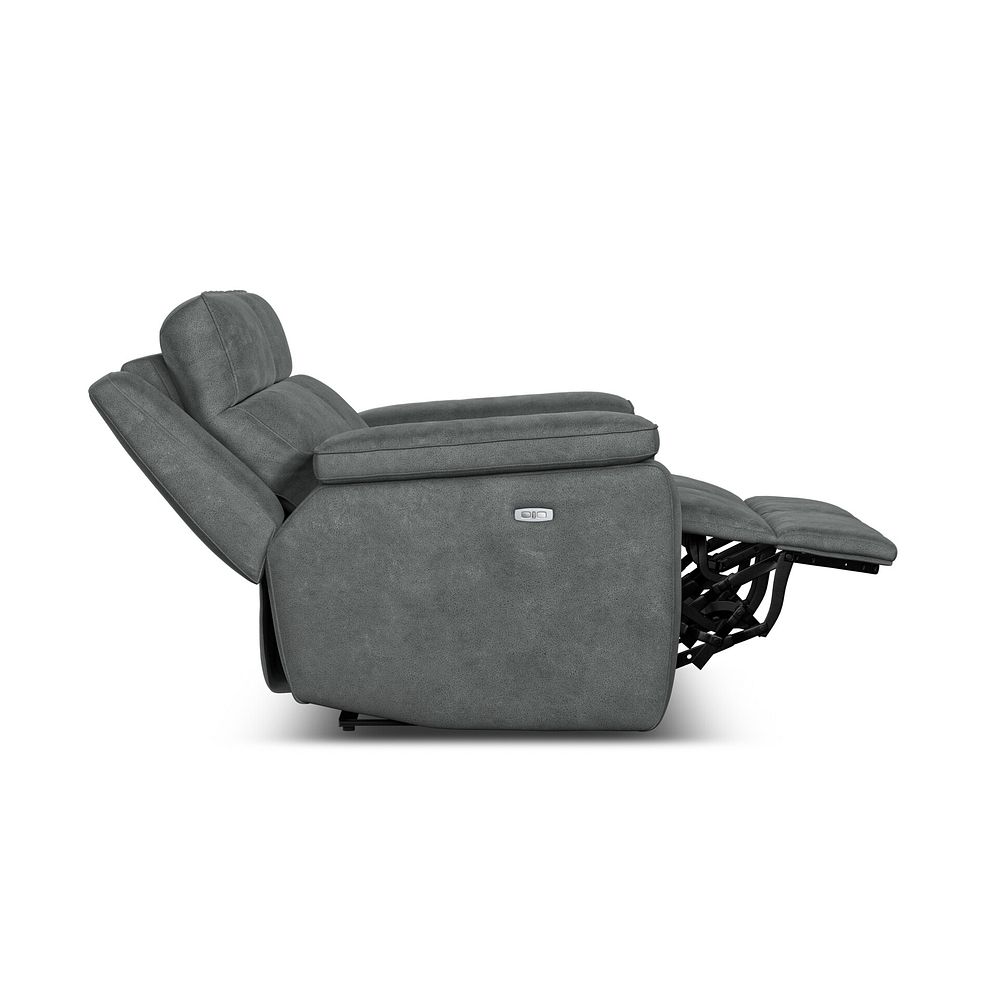 Selby 2 Seater Power Recliner Sofa with Power Headrest in Miller Grey Fabric 9