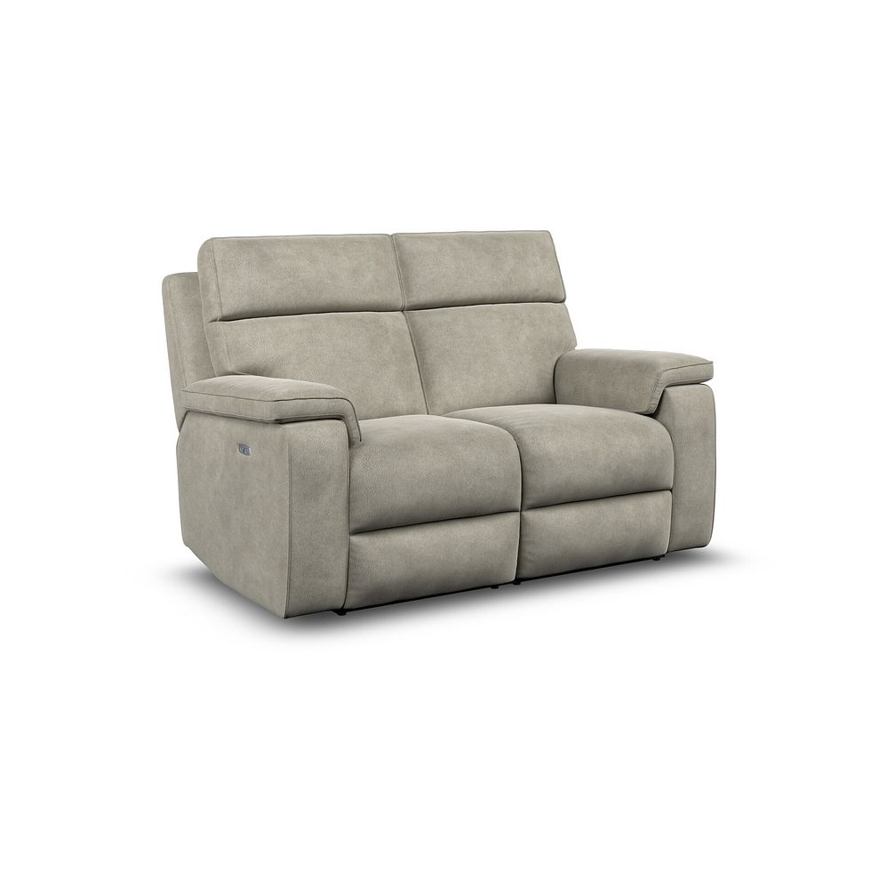 Selby 2 Seater Power Recliner Sofa with Power Headrest in Miller Taupe Fabric 1