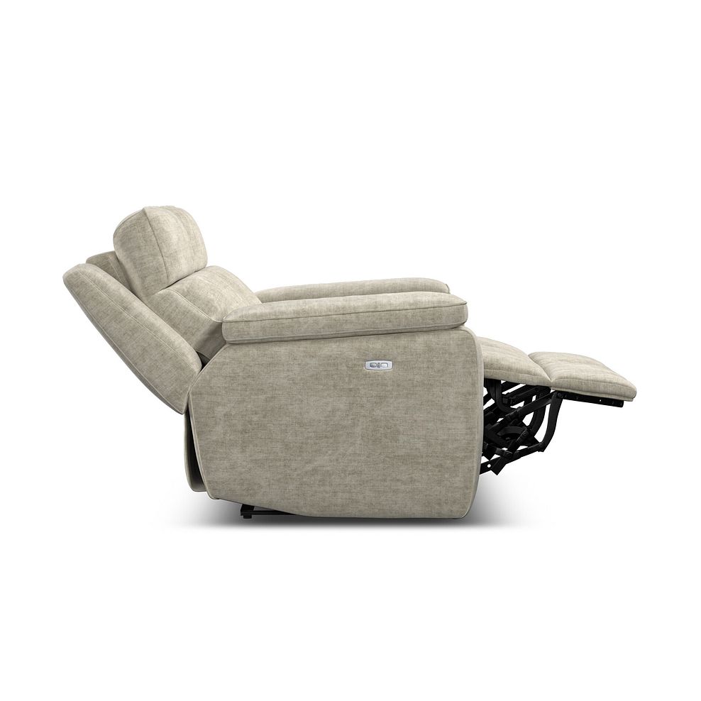 Selby 2 Seater Power Recliner Sofa with Power Headrest in Plush Beige Fabric 12