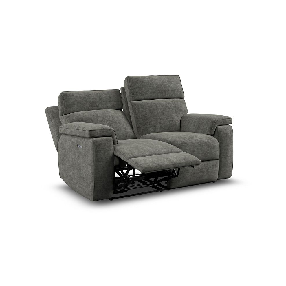 Selby 2 Seater Power Recliner Sofa with Power Headrest in Plush Charcoal Fabric 4