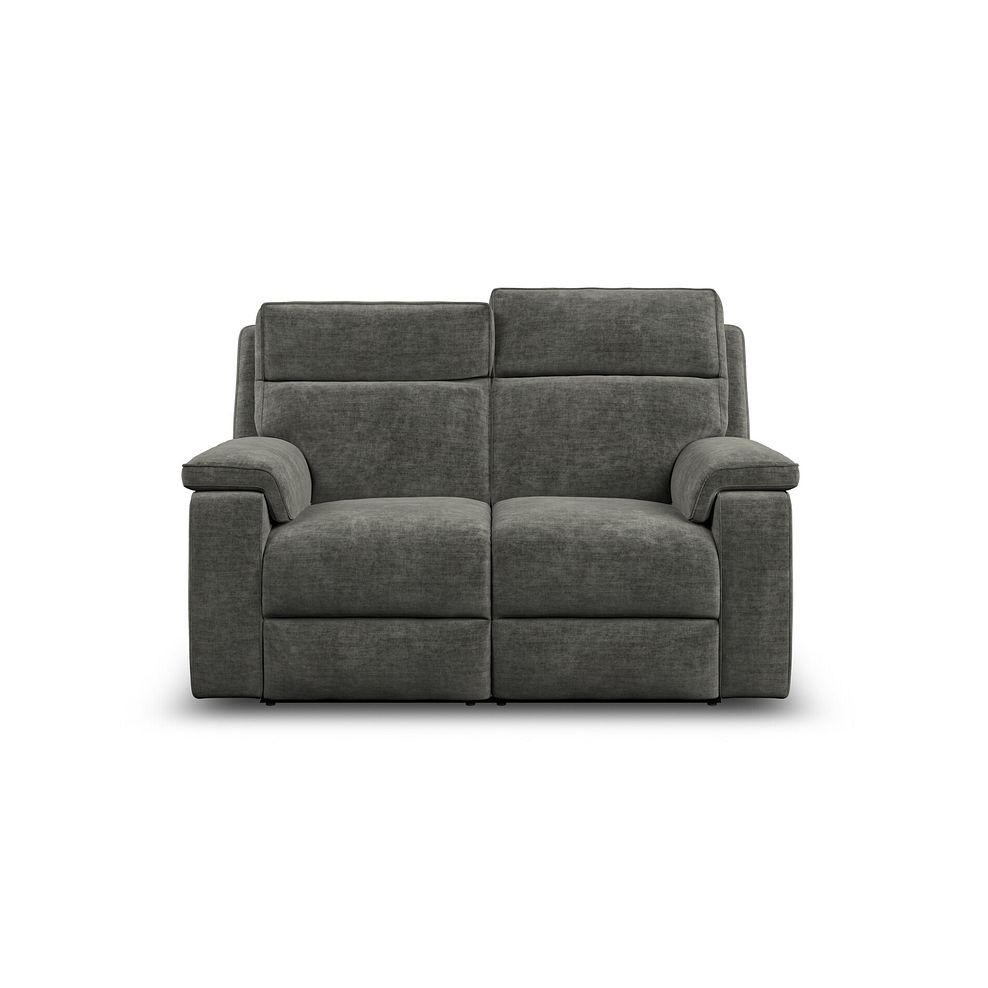 Selby 2 Seater Power Recliner Sofa with Power Headrest in Plush Charcoal Fabric 6