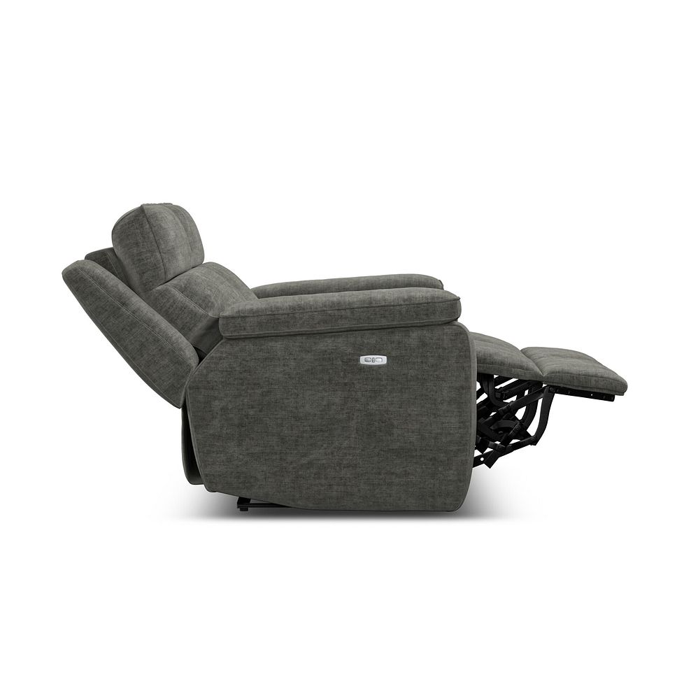 Selby 2 Seater Power Recliner Sofa with Power Headrest in Plush Charcoal Fabric 9