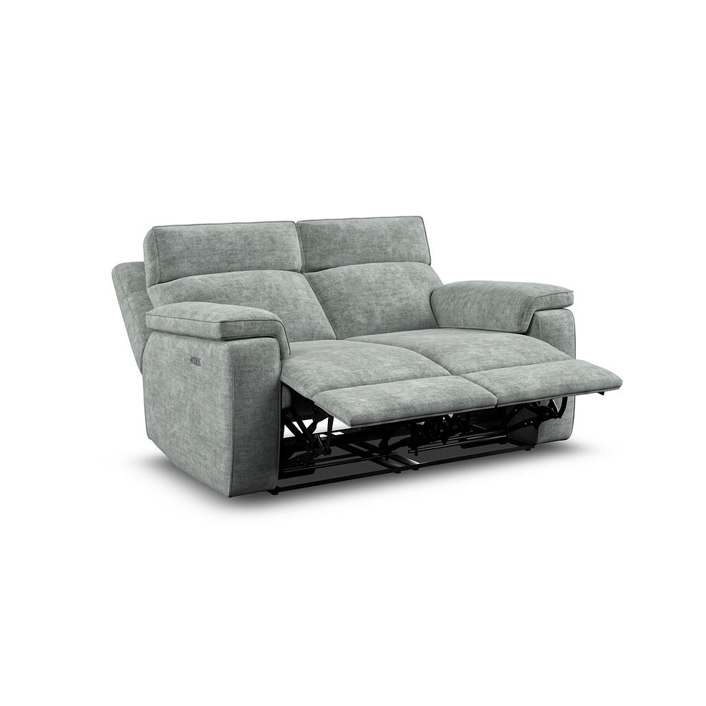 Selby 2 Seater Power Recliner Sofa with Power Headrest in Plush Silver Fabric 5