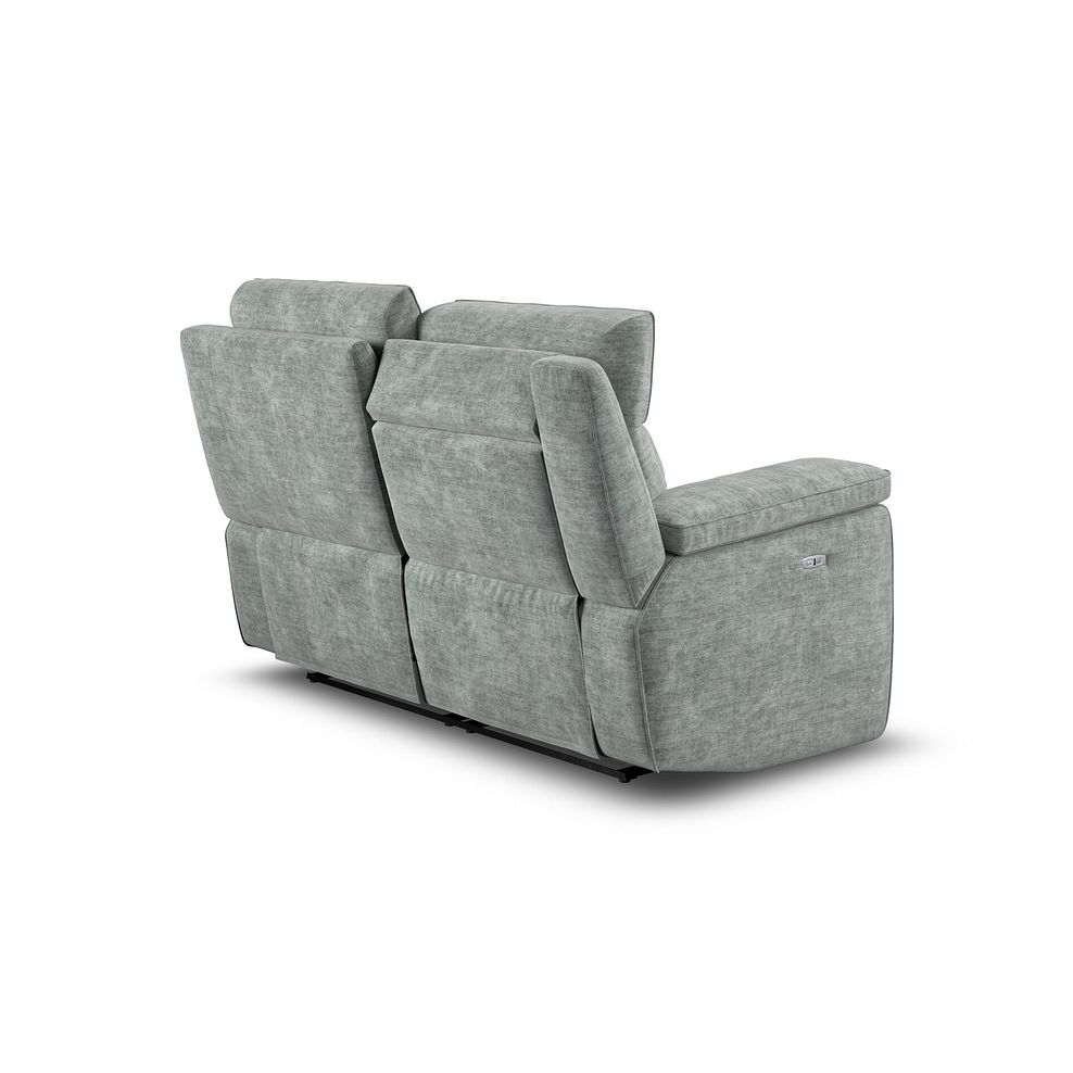 Selby 2 Seater Power Recliner Sofa with Power Headrest in Plush Silver Fabric 7