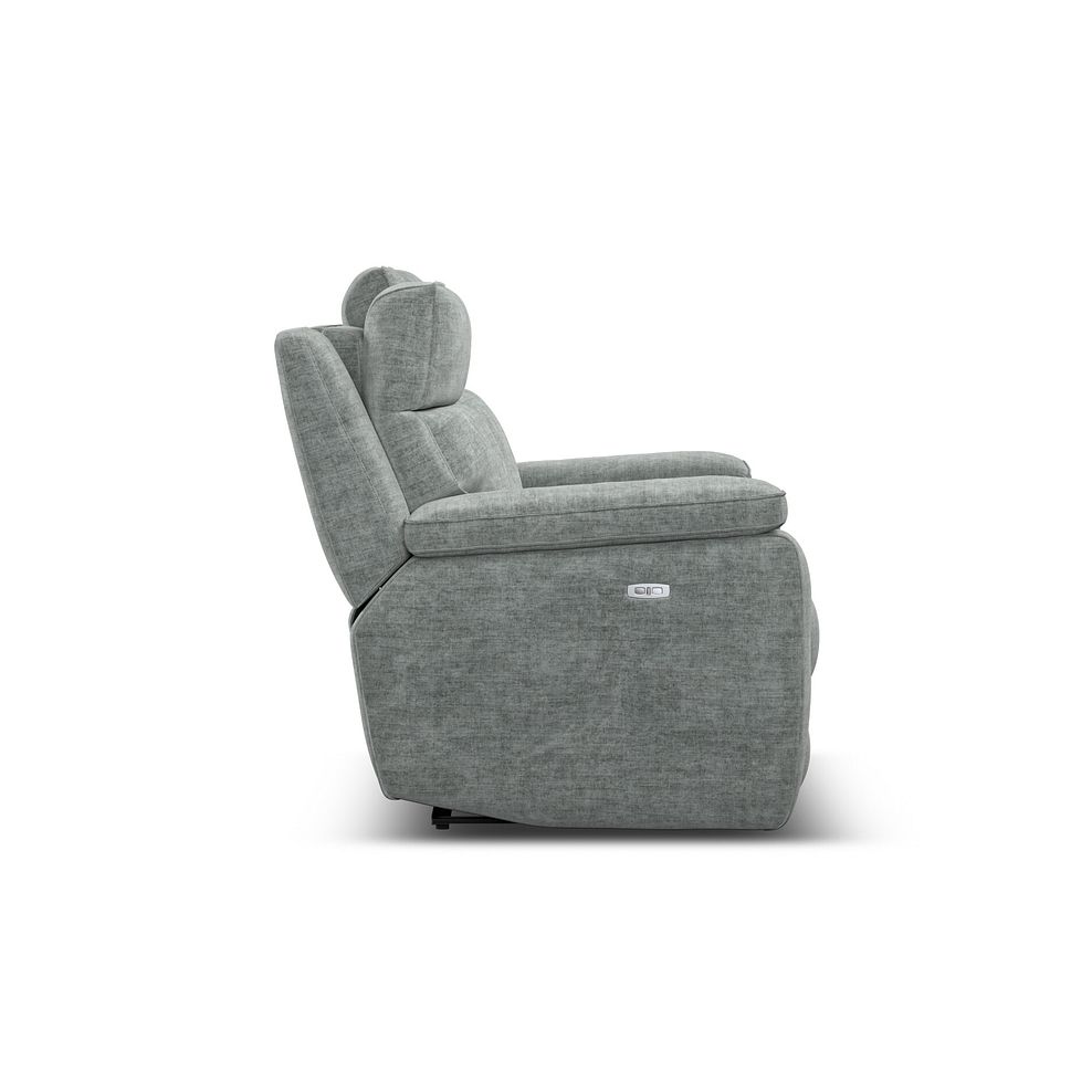 Selby 2 Seater Power Recliner Sofa with Power Headrest in Plush Silver Fabric 8