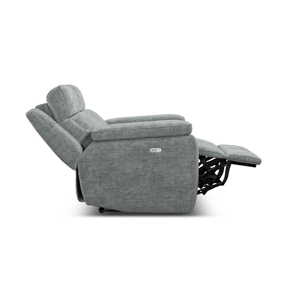 Selby 2 Seater Power Recliner Sofa with Power Headrest in Plush Silver Fabric 9