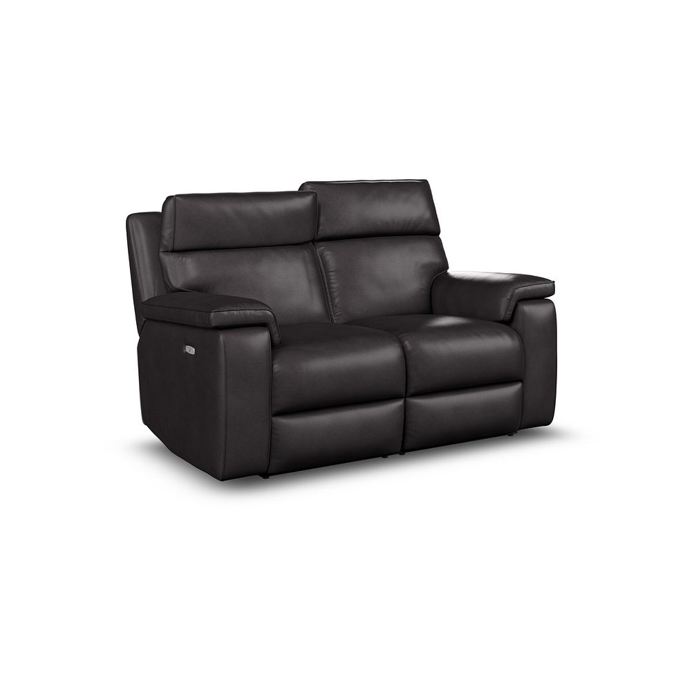 Selby 2 Seater Power Recliner Sofa with Power Headrest in Virgo Black Leather 4