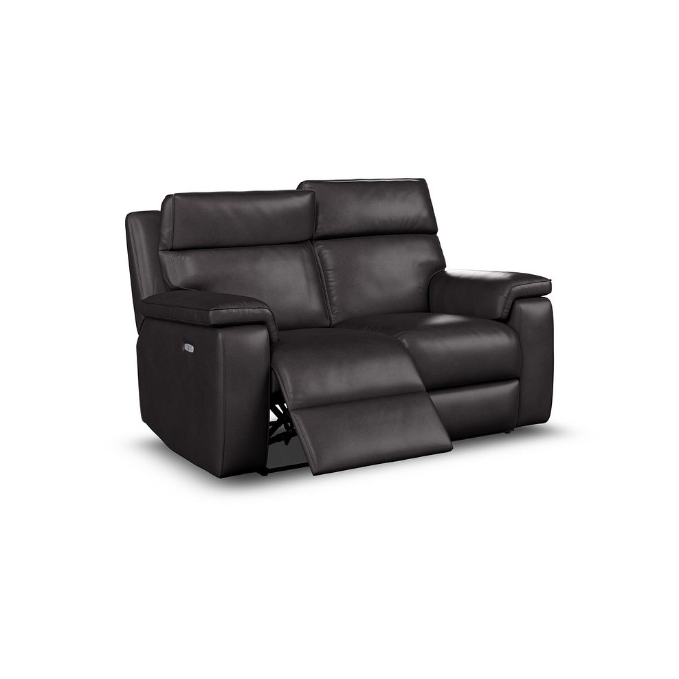 Selby 2 Seater Power Recliner Sofa with Power Headrest in Virgo Black Leather 5