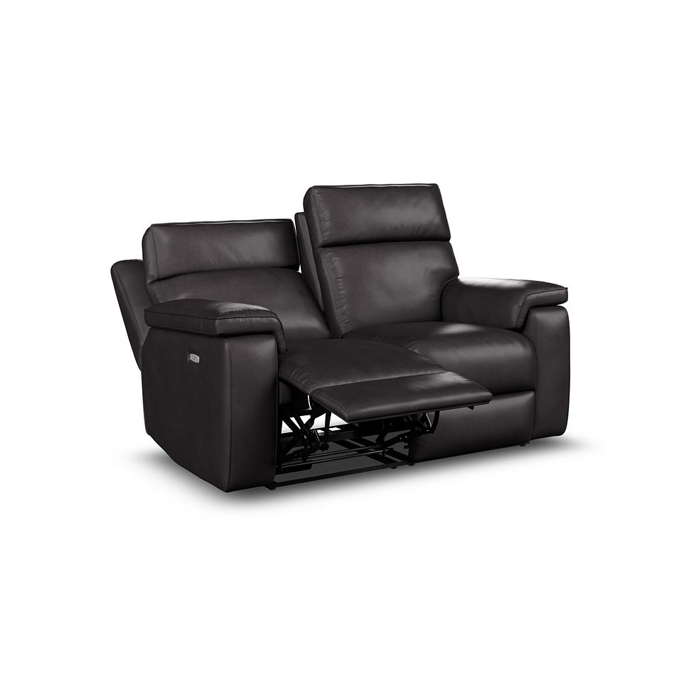 Selby 2 Seater Power Recliner Sofa with Power Headrest in Virgo Black Leather 6