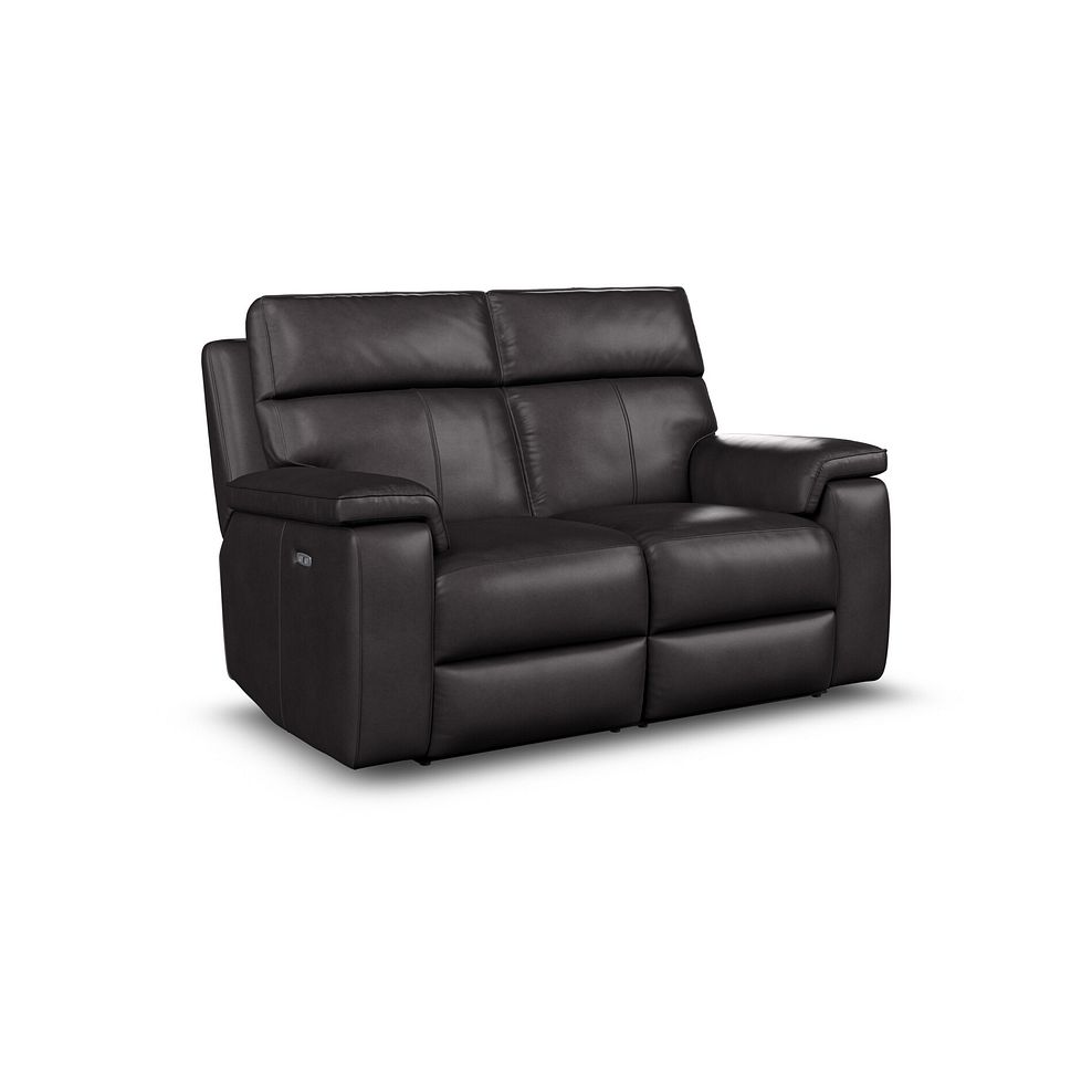 Selby 2 Seater Power Recliner Sofa with Power Headrest in Virgo Black Leather 6