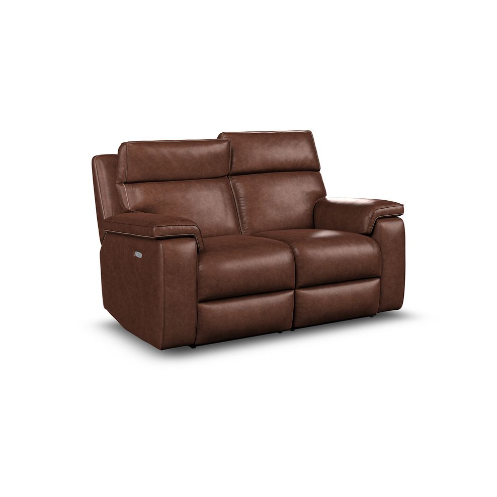 Selby 2 Seater Power Recliner Sofa with Power Headrest in Virgo Chestnut Leather 2