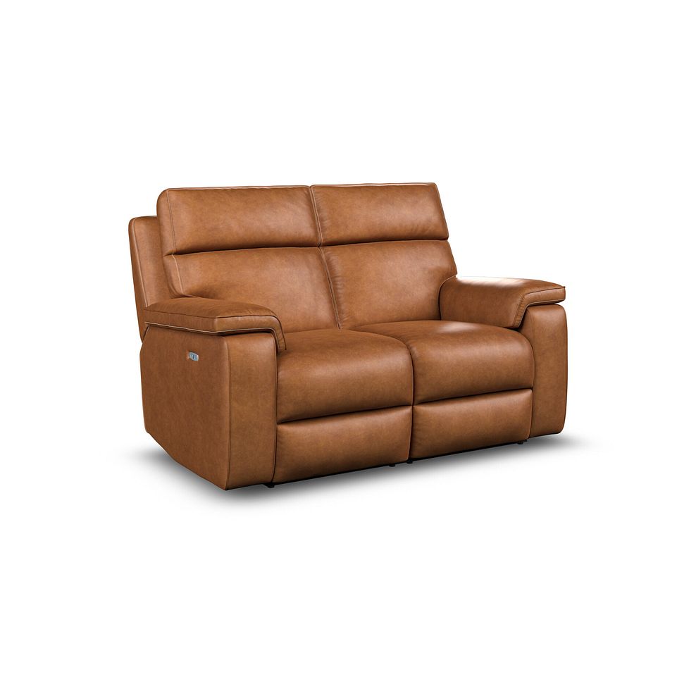 Selby 2 Seater Power Recliner Sofa with Power Headrest in Virgo Cognac Leather 1