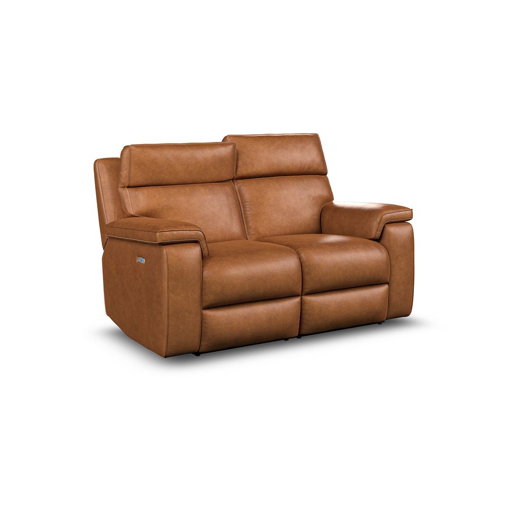 Selby 2 Seater Power Recliner Sofa with Power Headrest in Virgo Cognac Leather 2