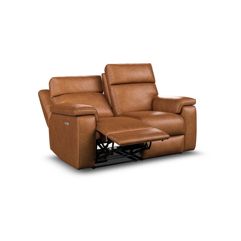 Selby 2 Seater Power Recliner Sofa with Power Headrest in Virgo Cognac Leather 4