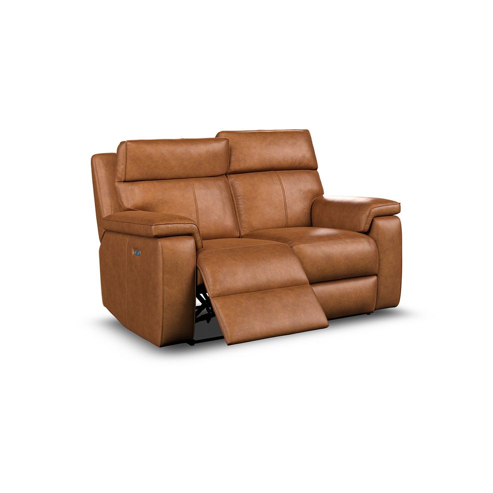 Selby 2 Seater Power Recliner Sofa with Power Headrest in Virgo Cognac Leather 5